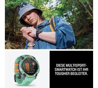 Garmin Instinct 3 - 50 mm, AMOLED noir avec bracelet interchangeable en silicone 22 mm noir Smartwatch, Couleur:Vert