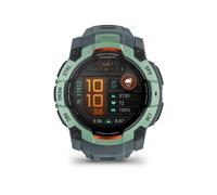 Montre gps garmin instinct 3 amoled 50 mm vert neotropic avec bracelet en silicone bleu twilight