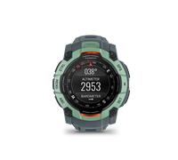 Montre gps garmin instinct 3 amoled 50 mm vert neotropic avec bracelet en silicone bleu twilight