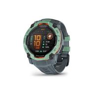 Montre gps garmin instinct 3 amoled 50 mm vert neotropic avec bracelet en silicone bleu twilight