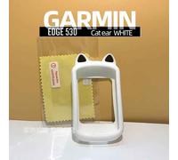 Garmin-Juste de protection en silicone avec oreilles de chat de dessin Animé,étui pour ordinateur de vélo GPS,film d'écran,EDGE 530,830 - Type 530 White cat ear
