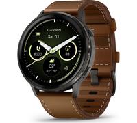 GARMIN Montre connectée, Écran tactile AMOLED de 1,4 pouce, Jusqu'à 12 jours d'autonomie, 80+ applications sportives, GPS GLONASS Galileo, 5 ATM, GARMIN Pay, Lunette en acier inoxydable, Marron