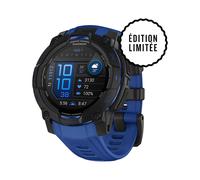 Garmin Montre GPS Instinct 3 AMOLED édition limitée – Noire, bracelet bleu électrique 45 mm