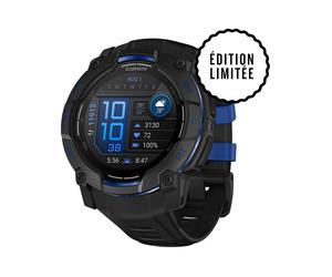 Garmin - Montre GPS connectée - Instinct 3 Amoled 50mm Black/Electric Blue - Noir Noir