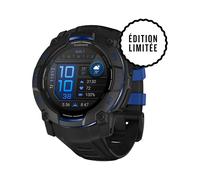 Garmin Instinct 3, AMOLED (édition limitée)- Montre GPS Robuste et connectée - Noire avec Bracelet Noir/Bleu électrique - Boîtier 50 mm