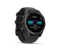 Garmin - Montre GPS - Fenix E Amoled 47mm Acier Gray - Noir Noir