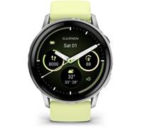 Garmin Montre connectée Venu 4 45 mm Gris et Argent avec bracelet silicone Jaune citron A
