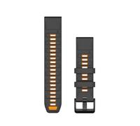 Garmin QuickFit, bracelet en silicone noir/gris galet de 20 mm, Graphite/orange brillant, 26mm, Moderne