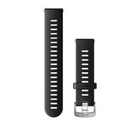 Garmin Sangle à dégagement rapide en silicone noir 20 mm compatible avec les séries Venu (sauf les modèles S), Forerunner 55/245/645, Approach S12/S40/S42, Vivoactive 3/4, Vivomove 3/HR/Luxe/Style, D2