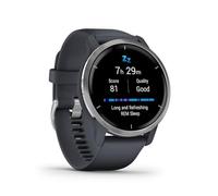 Garmin Venu 2 - Montre connectée GPS Multisports avec écran AMOLED, autonomie Longue durée (10 Jours) - Silver avec Bracelet Bleu Gris - Boîtier 45mm