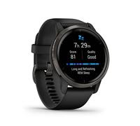 Garmin Venu 2 - Montre connectée GPS multisports avec écran AMOLED, autonomie longue durée (11 jours) - Gris avec bracelet noir - Boîtier 45 mm