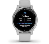Garmin Venu 2S - Montre connectée GPS Multisports avec écran AMOLED, autonomie Longue durée (10 Jours) - Silver avec Bracelet Gris - Boîtier 40 mm