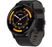 Garmin Venu 3 010-02784-52 Montre Intelligente en Acier Inoxydable avec boîtier Noir et Bracelet en Cuir, Ardoise/Noir