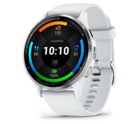 Garmin Venu 3 AMOLED 45 mm - Argent avec bracelet Silicone Blanc - , Blanc Wifi GPS (010-02784-00)