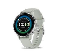 Garmin Venu 3S - Montre connectée GPS Sport et santé - Silver avec Bracelet Vert Sauge