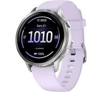 Garmin Venu 4 AMOLED 41 mm - Argent avec bracelet Silicone Pervenche - Wifi GPS (010-03013-01)