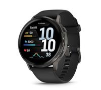Garmin Venu 4 Montre intelligente GPS, écran tactile AMOLED, suivi avancé 24h/24, 7j/7, plus de 80 applications sportives, lampe de poche, ardoise/noir (renouvelée)