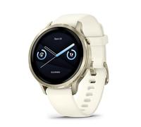 Garmin Venu®, 41mm - Montres GPS connectées avancées Forme et santé avec écran Ultra-Lumineux et coloré, Lampe LED intégrée et Fonctions connectée - Beige et Lunar Gold avec Bracelet Ivoire