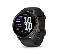 Garmin Venu®, 45mm - Montres GPS connectées avancées Forme et santé avec écran Ultra-Lumineux et coloré, Lampe LED intégrée et Fonctions connectée - Noir et Gray avec Bracelet Noir