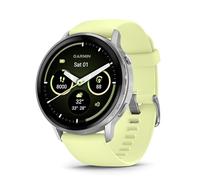 Garmin Venu®, 45mm - Montres GPS connectées avancées Forme et santé avec écran Ultra-Lumineux et coloré, Lampe LED intégrée et Fonctions connectée - Gris et Silver avec Bracelet Jaune Citron