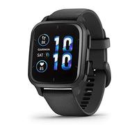 Garmin Venu Sq 2 - Music Edition - Montre connectée GPS Multisports avec écran AMOLED et Suivi santé - Gray avec Bracelet Noir - Boîtier 40 mm