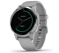 Garmin - Vívoactive 4S - Montre connectée GPS Multi-sports & Santé - Entraînements Personnalisés - Musique au poignet, Garmin Pay - Autonomie Longue Durée - Cadran 45 mm - Powder Grey/ Stainless