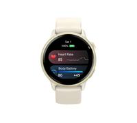 Garmin vívoactive 6, lunette Lunar Gold avec boîtier ivoire
