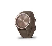 Garmin vívomove Sport - Montre connectée à Aiguilles mécaniques et écran Tactile - Peach Gold avec Bracelet Chocolat - Boîtier 40 mm