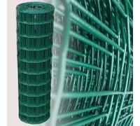 Garmix Grillage Jardin vert | Hauteur 100cm | Maille 75x100mm| Clôture Jardin Potager | Enclos Animaux Chien | Fils de Fer Galvanisé + PVC, Rouleau 25m