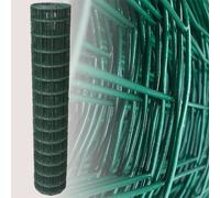 Garmix Grillage Jardin vert | Hauteur 150cm | Maille 750x100mm| Clôture Jardin Potager | Enclos Animaux Chien | Fils de Fer Galvanisé + PVC, Rouleau 25m