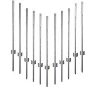 Garmix Lot de 11 poteaux de clôture en métal pour clôture de jardin - 125 cm - Argenté