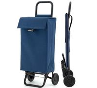 GARMOL Chariot de Courses Pliable 48 litres | Chariot de Courses 2 Roues Grande capacité | Chariot de Courses Pliable Bleu Marine