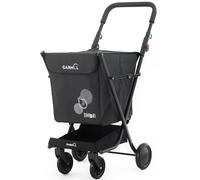 GARMOL Chariot de Courses Pliable 48 litres | Chariot de Courses 4 Roues Grande capacité | Chariot de Courses 4 Roues Pliable Noir
