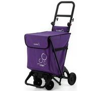 GARMOL Chariot de Courses Pliable 48 litres | Chariot de Courses 4 Roues Grande capacité | Chariot de Courses 4 Roues Pliable Couleur Violet