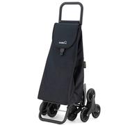 GARMOL Chariot de Courses Pliable 55 litres | Chariot de Courses 8 Roues Monte escaliers de Grande capacité | Chariot de Courses Pliable Noir