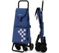 GARMOL Chariot de Courses Thermique Pliable 55 L | Poche Thermique 11 L | Chariot de Courses 4 Roues Grande capacité Pliable | Chariot de Courses Bleu