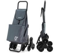 GARMOL Chariot de Courses Thermique Pliable 55 litres | Poche Thermique intérieure de 11 litres | Chariot de Courses 8 Roues Monte escaliers de Grande capacité | Chariot Pliable Gris