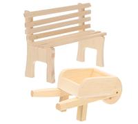 Garneck 1 Ensemble De Meubles De Maison De Poupée Miniatures Chariot Banc Paysage Petit Chariot Meubles De Maison De Poupée Miniatures Meubles De Maison De Poupée Adorable Mini