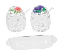 Garneck 1 Ensemble De Pots D'Assaisonnement De Fleurs Préservées Pots D'Assaisonnement De Cuisine Récipients À Condiments Avec Couvercles Récipient D'Assaisonnement