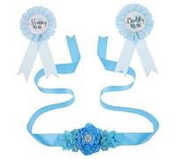 Garneck 1 Ensemble ensemble d'insignes de ceinture petite fille Ceinture de ventre de grossesse épingle à nourrice shower maman sera une ceinture Maman à être la ceinture et la broche
