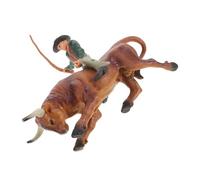 Garneck 1 Ensemble Modèle De Taureau De Cowboy Occidental Vaches Rodeo Jouets De Taureau Cow-Boy Modèles De Taureaux Figure De Taureau De Taureau Statues De Taureau Résine