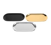 Garneck 1 Ensemble Plateau Ovale Portefeuille De Troisième Génération Accessoires De Mise en Page De Lieu De Bonbons Plateau De Parfum Kit Doré Plateau À Bijoux Plateau Doré Kit De 3 pièces