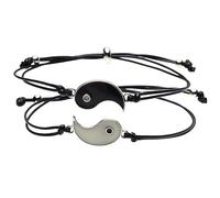 Garneck 1 paire Bracelet Yin Lumineux pour Couples Bracelet Ajustable Tissé pour et Amoureux pour et Fêtes
