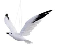 Garneck 1 pièce Plage Décoration d'intérieur Mouettes blanches Volantes Décoration de mariage de plage Faux oiseau Mouette Pendentif Mouette suspendue Décoration murale en métal pour suspendre Animal