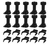 Garneck 10 Ensembles de Clips de Plinthe en Plastique Noir Réglables pour Meubles, Intégration Invisible, Adaptés aux Armoires et Cadres de Lit, pour Projets de Rénovation