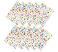 Garneck 10 feuilles Autocollants Colorés Lettres et Chiffres Stickers Alphabétiques Adhésifs Décoratifs Résistants à Eau pour Surfaces Lisses Boîte Fenêtre Porte Facile à Poser et Retirer