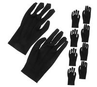 Garneck 10 Paires de doigt de déguisement costume de noirs en satin de soie hydratants anti- anti-vibration polyester Black