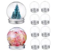 Garneck 10 pièces Boule à Neige Vide Transparente Lot de Globes Plastique avec Bouchons à Vis DIY Décoration Hiver pour Noël Mariage et