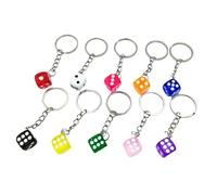 Garneck 10 Pièces Dés Porte-Clés Mignon Porte-Clés Dés Drôle Dés Porte-Clés Dés Charme Porte-Clés Dés Porte-Clés Drôle Nouveauté Cartes Porte-Clés Sacs À Porte-Clés Cool Porte-Clés en