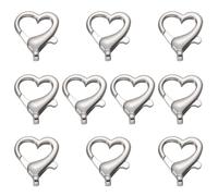 Garneck 10 Pièces Fermoirs à Homard en Alliage de Zinc Argenté Léger Forme Cœur pour Accessoires DIY Paquet Valises Boucles de Paquet